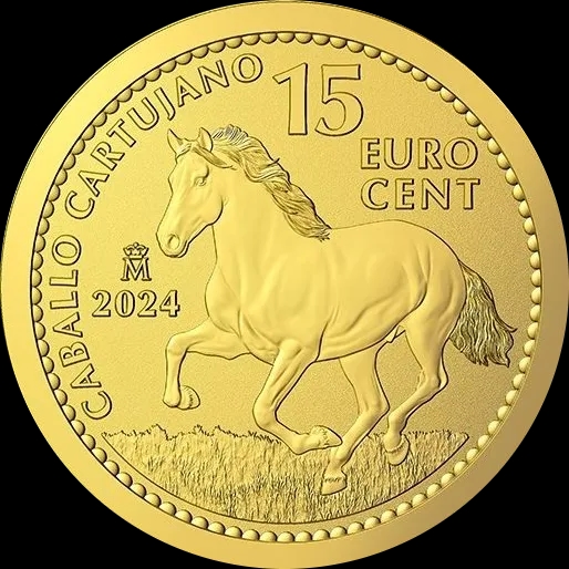 Hiszpański Koń Carthusian 1/10 uncji złota 2024 - Front