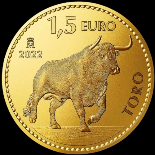 Hiszpański Byk 1 uncja złota 2023 - Front