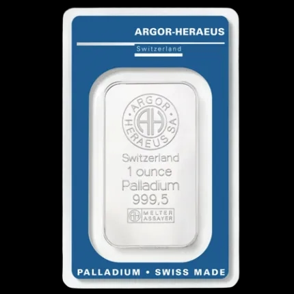 Sztabka 1 uncja palladu Argor-Heraeus - Front