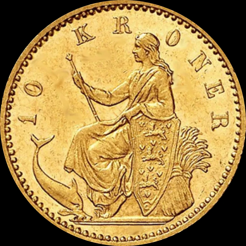 10 Koron Duńskich Christian IX - Back