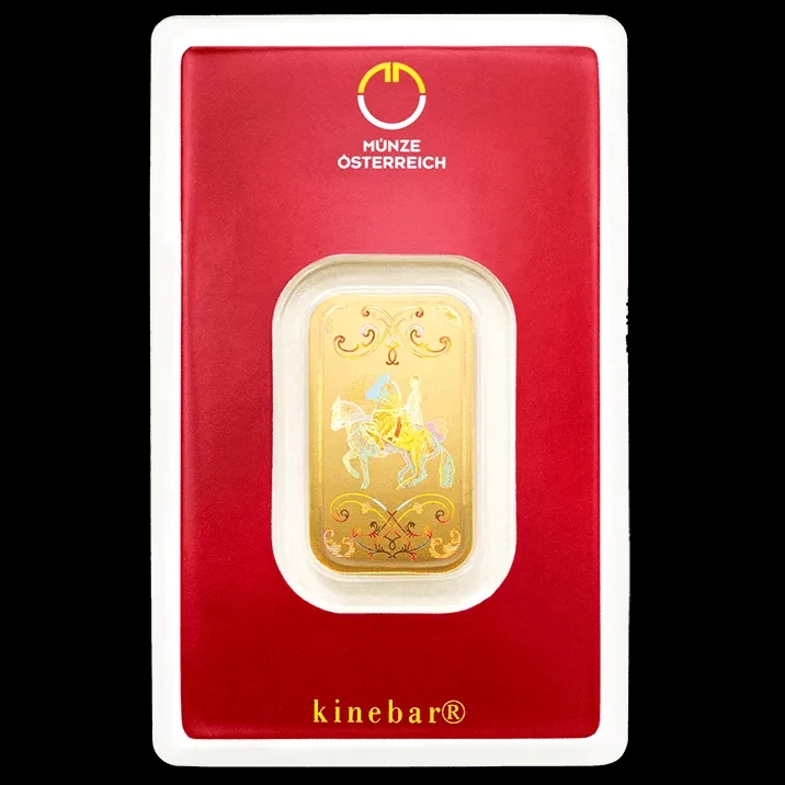Sztabka 10g złota Kinebar Austrian Mint - Front