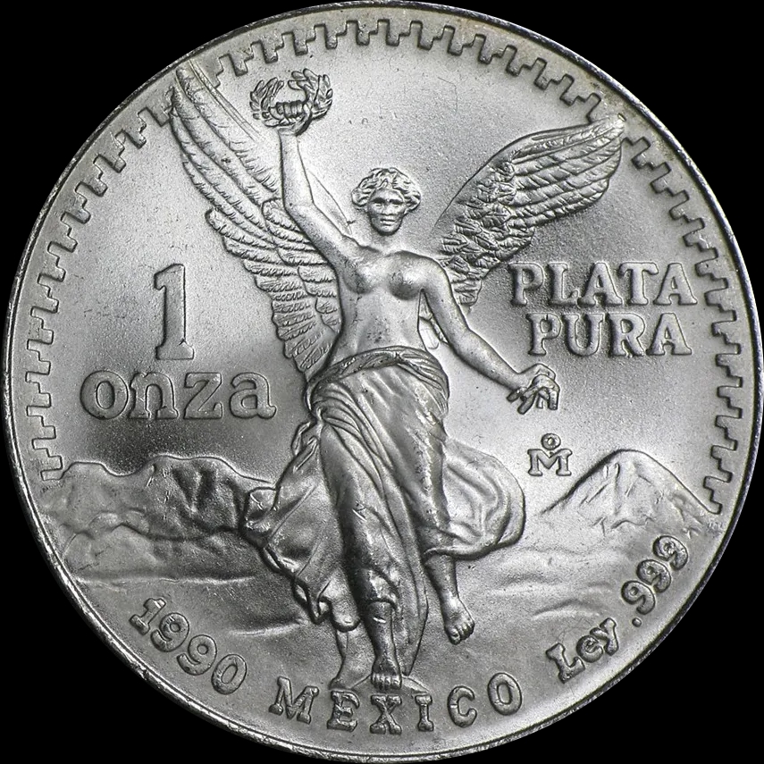 Mexican Libertad 1 uncja srebra 1990 - Front