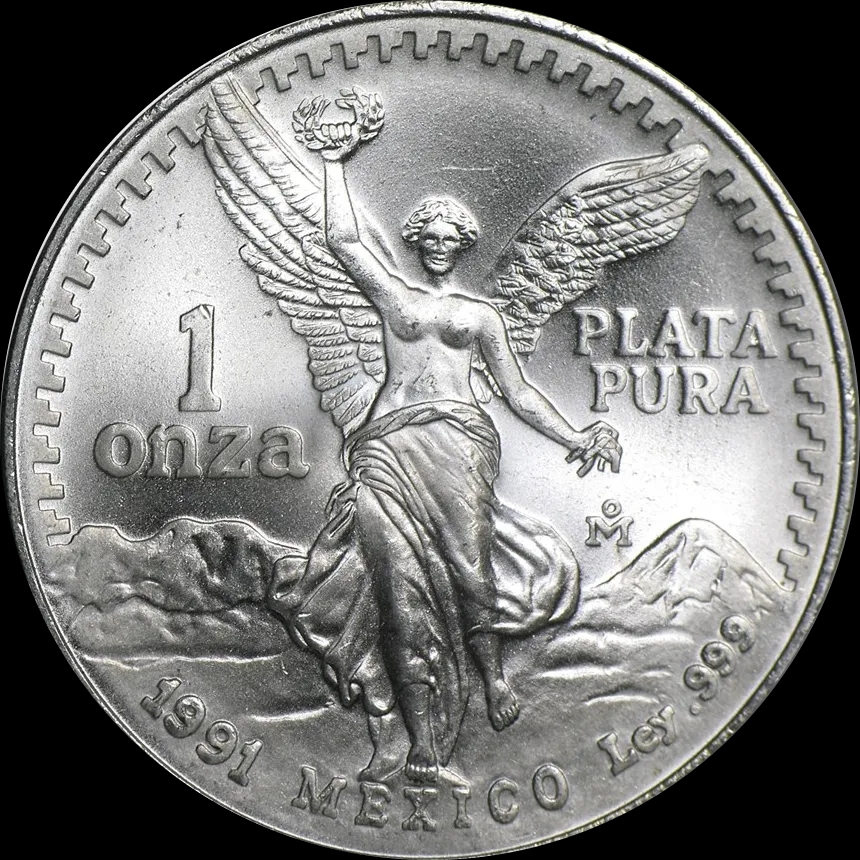 Mexican Libertad 1 uncja srebra 1991 - Front