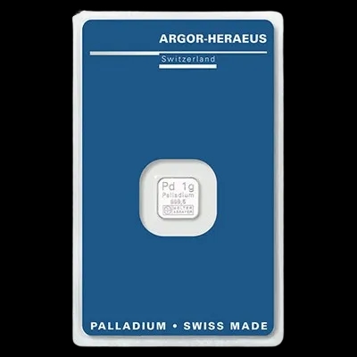 Sztabka 1g palladu Argor-Heraeus - Front