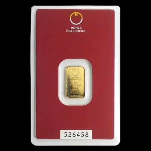 Sztabka 2g złota Austrian Mint - Front