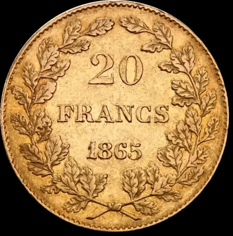20 Franków Belgijskich Leopold I - Back