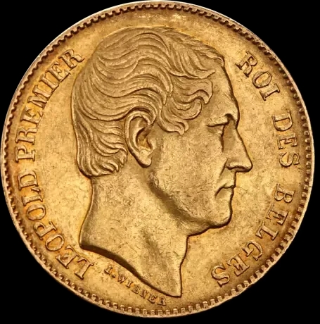 20 Franków Belgijskich Leopold I - Front