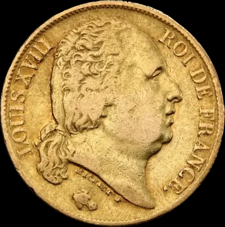 20 Franków Francuskich Ludwik XVIII - Front