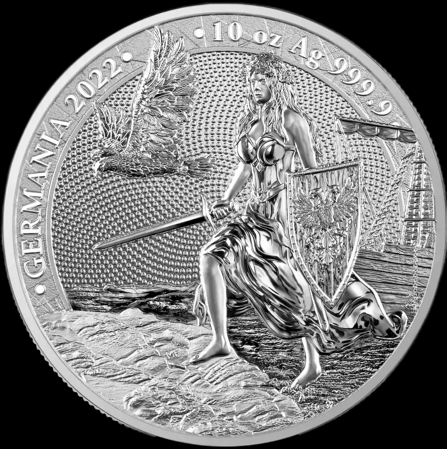Germania 10 uncji Srebra 2022 - Front