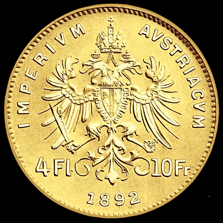 4 Guldeny Austriackie 1892 Nowe Bicie - Back
