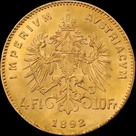 Złote 4 Floreny 10 Franków - Back
