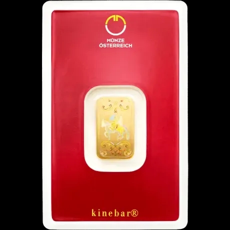Sztabka 5g złota Kinebar Austrian Mint - Front