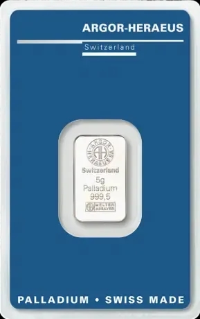 Sztabka 5g palladu Argor-Heraeus - Front