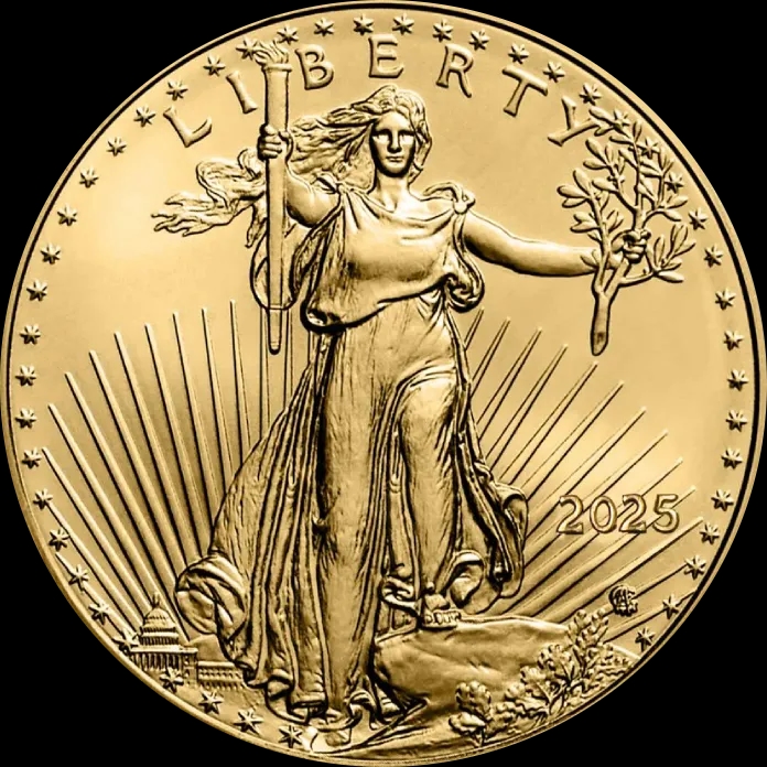 Amerykański Orzeł 1/10 uncji złota 2025 - Front