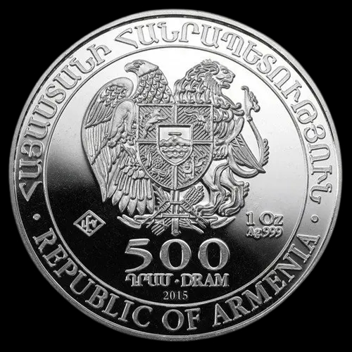 Arka Noego 1 uncja srebra 2015 - Back