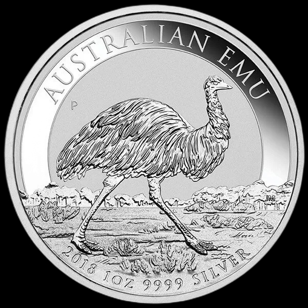 Australijski Emu 1 uncja srebra 2018 - Front