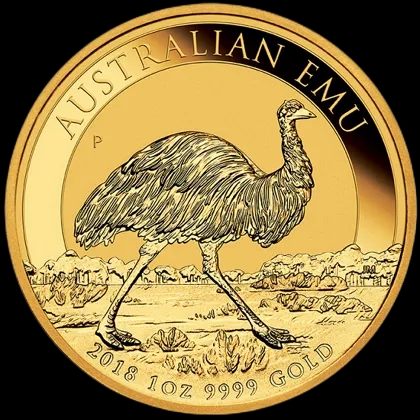 Australijski Emu 1 uncja Złota 2018 - Front