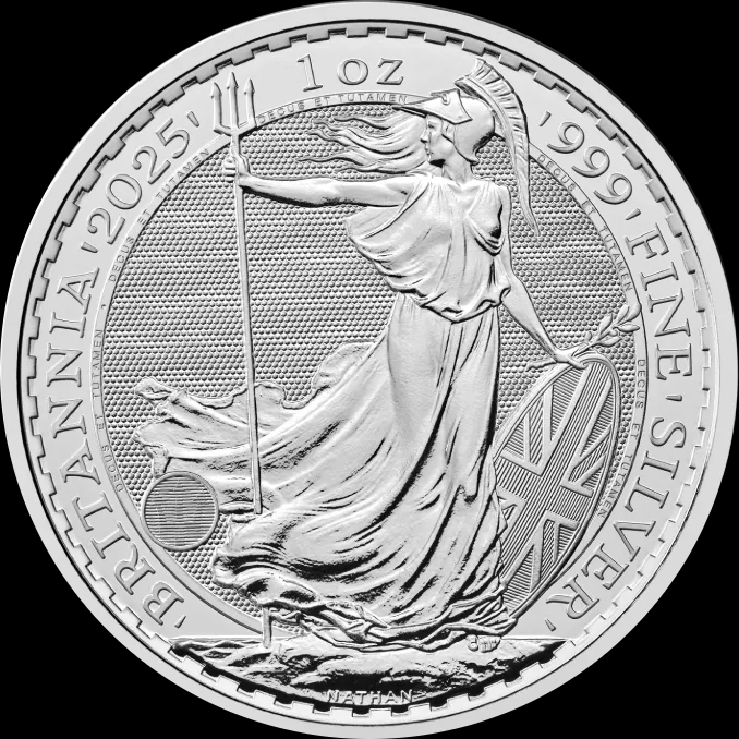 Britannia 1 uncja Srebra 2025 - Front