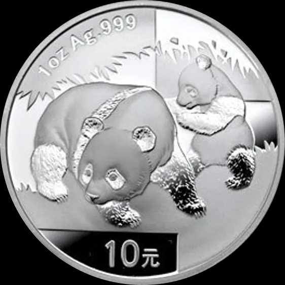 Chińska Panda 1 uncja srebra 2008 - Front