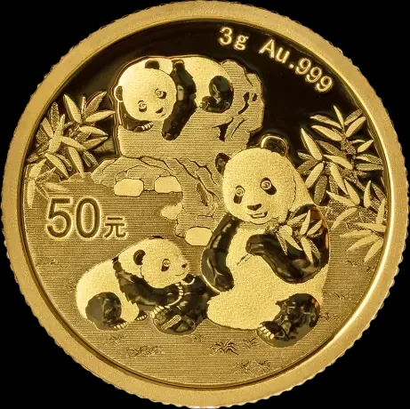 Chińska Panda 3g złota 2025 - Front