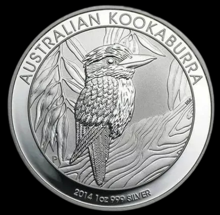 Kookaburra 1 uncja srebra 2014 - Front