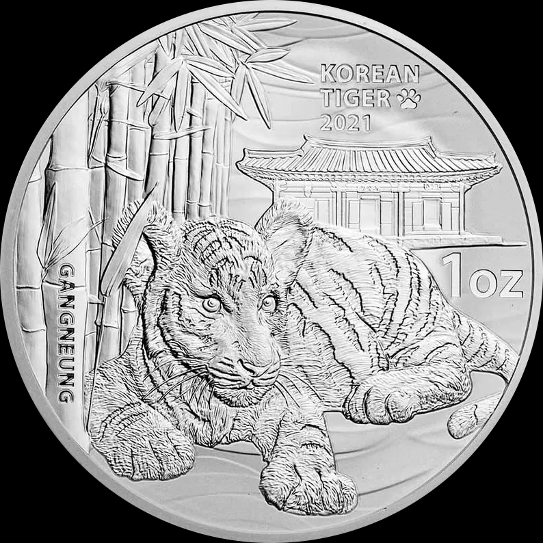 Korean Tiger 1 uncja Srebra 2021 - Front