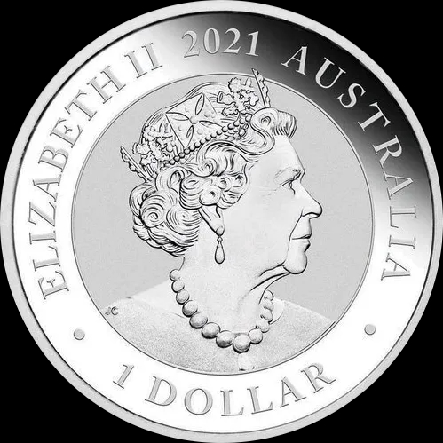 Australijski Łabędź 1 uncja srebra 2021 - Back