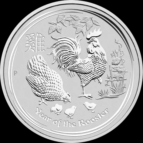 Lunar II Rok Koguta 1 uncja Srebra 2017 - Front