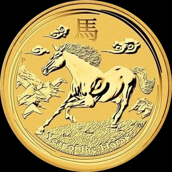 Lunar II Rok Konia 1 uncja Złota 2014 - Front