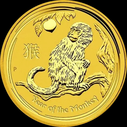 Lunar II Rok Małpy 1 uncja Złota 2016 - Front