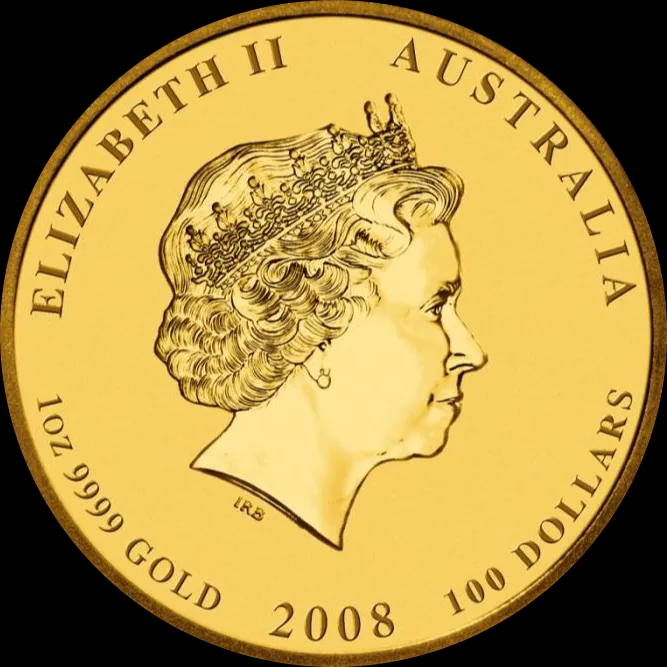 Lunar II Rok Myszy 1 uncja Złota 2008 - Back