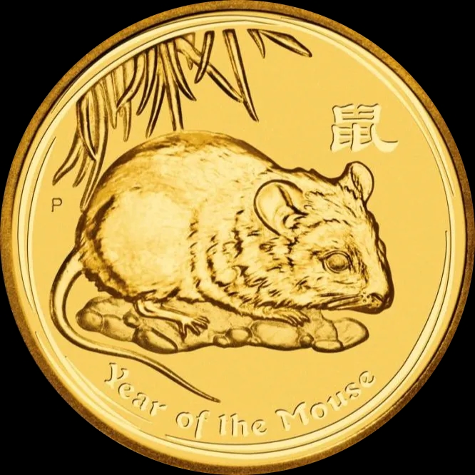 Lunar II Rok Myszy 1 uncja Złota 2008 - Front