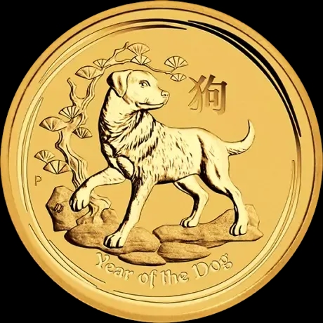 Lunar II Rok Psa 1 uncja Złota 2018 - Front