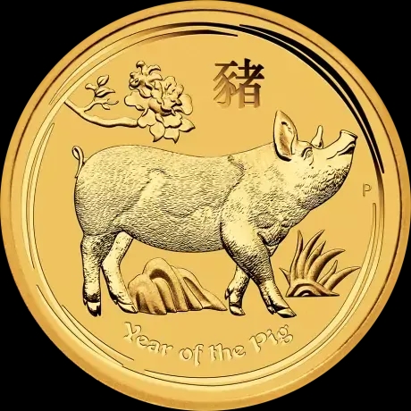 Lunar II Rok Świni 1 uncja Złota 2019 - Front