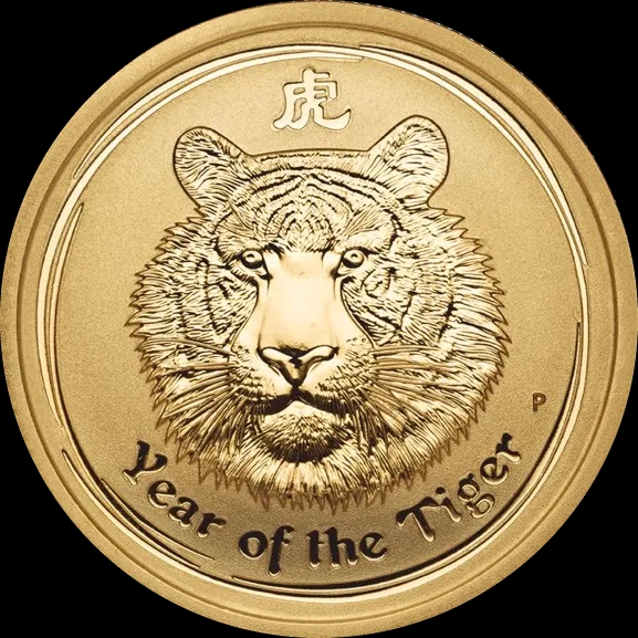 Lunar II Rok Tygrysa 1 uncja Złota 2010 - Front