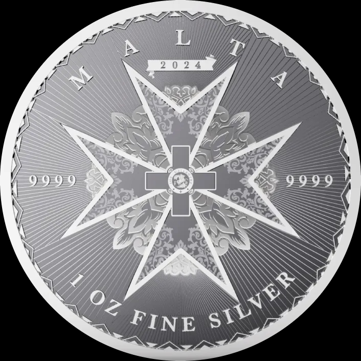 Krzyż Maltański 1 uncja Srebra 2024 - Front