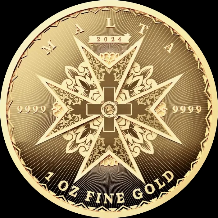 Krzyż Maltański 1 uncja Złota 2024 - Front