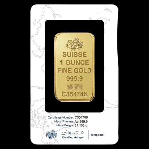 Sztabka 1 uncja złota PAMP Suisse - Back