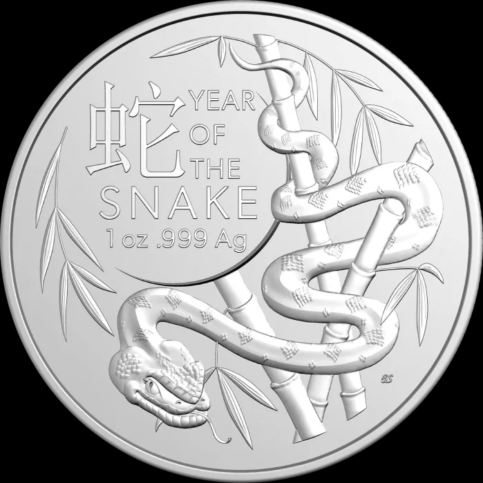 Lunar RAM Rok Węża 1 uncja srebra 2025 - Front
