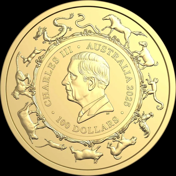 Lunar RAM Rok Węża 1 uncja Złota 2025 - Back