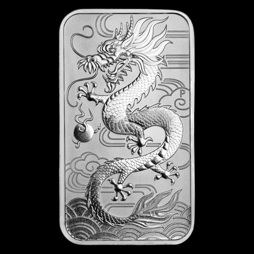 Rectangular Dragon 1 uncja srebra 2018 - Front