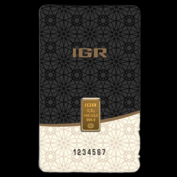 Sztabka 0,5g złota IGR - Front