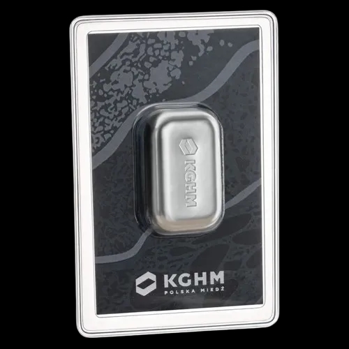 Sztabka 50g srebra KGHM - Front