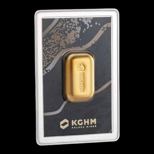 Sztabka 50g złota KGHM - Front