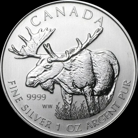 Kanadyjski Łoś 1 uncja Srebra 2012 - Front