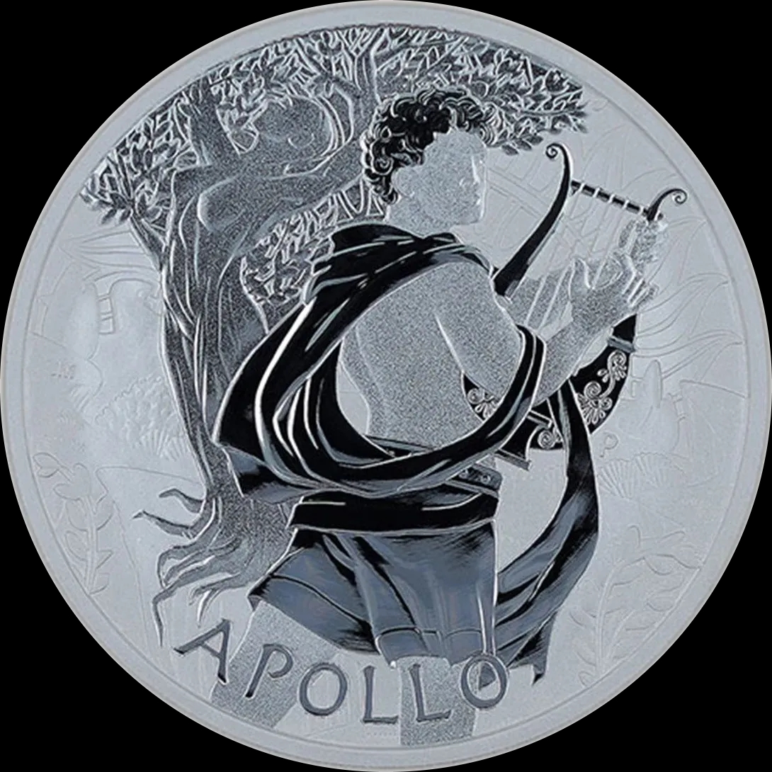 Apollo Bogowie Olimpu 1 uncja srebra 2023 - Front