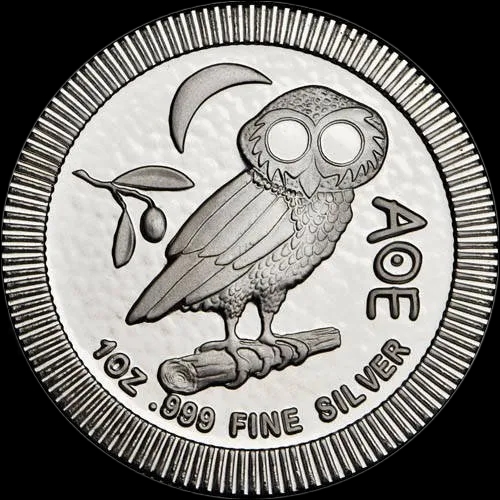 Ateńska Sowa 1 uncja srebra 2022 - Front