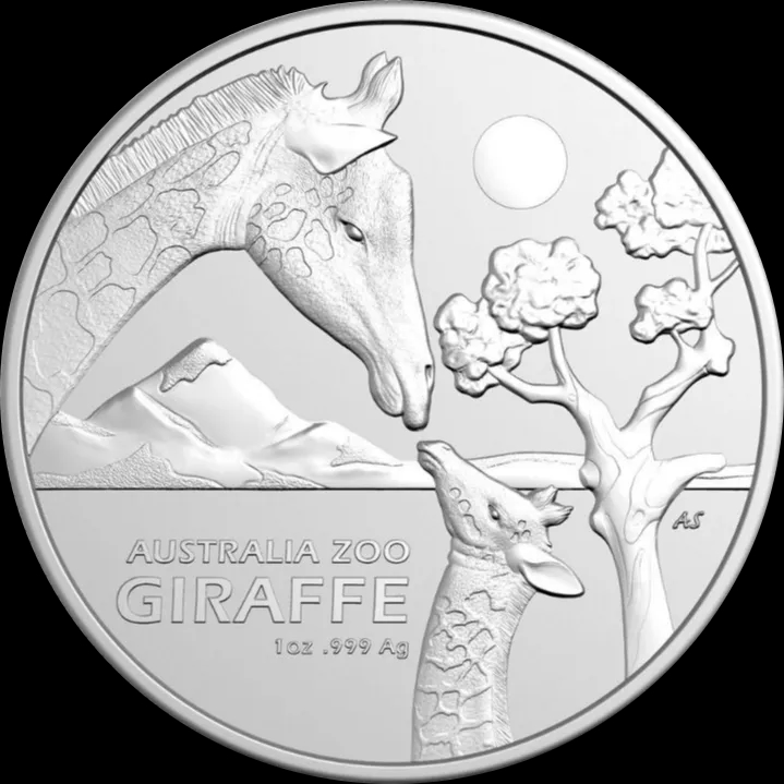Australijskie Zoo Żyrafa 1 uncja Srebra 2024 - Front