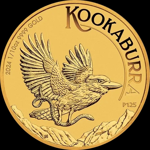 Kookaburra 1/10 uncji złota 2024 - Front