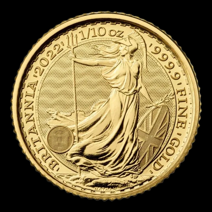 Britannia 1/10 uncji Złota Losowe Lata - Front